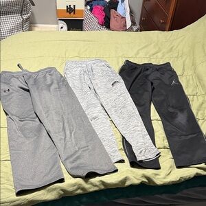 Lot 3 - Kids Gray and Black Athletic Pants Set